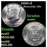 1990-d Kennedy Half Dollar 50c Grades GEM++ Unc