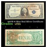 1957B $1 Blue Seal Silver Certificate Grades vf++