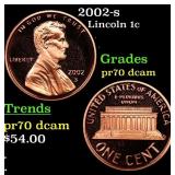 2002-s Proof Lincoln Cent 1c Grades GEM++ Proof De