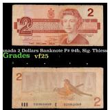 1986 Canada 2 Dollars Banknote P# 94b, Sig. Thiess