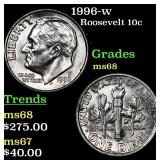 1996-w Roosevelt Dime 10c Grades GEM+++ Unc