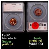 1962 Proof Lincoln Cent 1c pr69 rd SEGS