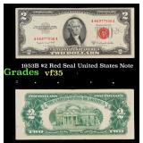 1953B $2 Red Seal United States Note Grades vf++