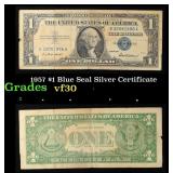 1957 $1 Blue Seal Silver Certificate Grades vf++