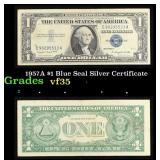 1957A $1 Blue Seal Silver Certificate Grades vf++