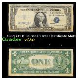 1935G $1 Blue Seal Silver Certificate Grades vf++