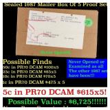 Original sealed box of 5x 1987 United States Mint