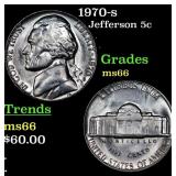 1970-s Jefferson Nickel 5c Grades GEM+ Unc