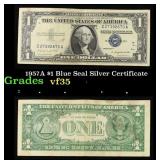 1957A $1 Blue Seal Silver Certificate Grades vf++