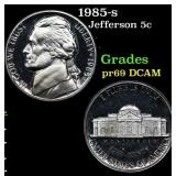 1985-s Proof Jefferson Nickel 5c Grades GEM++ Proo