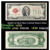 1928G $2 Red Seal United States Note Grades vf++