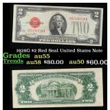 1928G $2 Red Seal United States Note Grades Choice