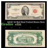 1953C $2 Red Seal United States Note Grades vf++