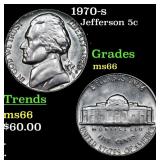1970-s Jefferson Nickel 5c Grades GEM+ Unc