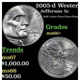 2005-d Western Waters Jefferson Nickel Westward Jo