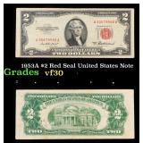 1953A $2 Red Seal United States Note Grades vf++