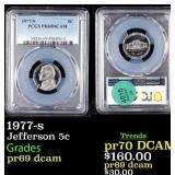 PCGS 1977-s Proof Jefferson Nickel 5c pr69 dcam PC