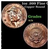 1oz .999 Fine Copper Bullion Round - Trump style G
