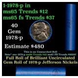 BU Shotgun Jefferson 5c roll, 1978-p 40 pcs Bank $