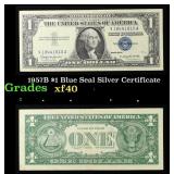 1957B $1 Blue Seal Silver Certificate Grades xf
