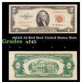 1953A $2 Red Seal United States Note Grades xf+