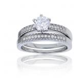 Decadence Sterling Silver Micro Pave 7mm Round Wed