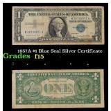 1957A $1 Blue Seal Silver Certificate Grades f+