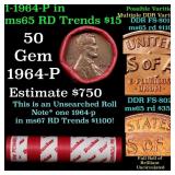 BU Shotgun Lincoln 1c roll, 1964-p 50 pcs Dunbar W