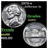 1970-s Jefferson Nickel 5c Grades GEM+ Unc