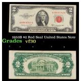 1953B $2 Red Seal United States Note Grades vf++