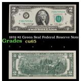 1976 $2 Green Seal Federal Reserve Note Grades Gem