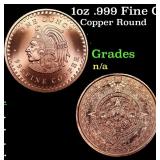 1oz .999 Fine Copper Bullion Round - Aztec Calenda