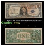 1957A $1 Blue Seal Silver Certificate Grades vf++