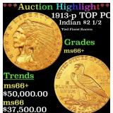 *Highlight* 1913-p Gold Indian Quarter Eagle TOP P