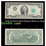 1976 $2 Green Seal Federal Reserve Note Grades Cho