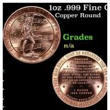 1oz .999 Fine Copper Bullion Round - Second Amendm