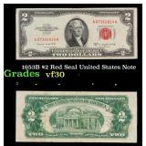 1953B $2 Red Seal United States Note Grades vf++