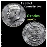 1988-d Kennedy Half Dollar 50c Grades GEM+ Unc