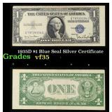 1935D $1 Blue Seal Silver Certificate Grades vf++