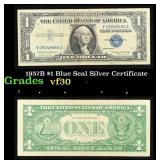 1957B $1 Blue Seal Silver Certificate Grades vf++