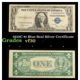 1935C $1 Blue Seal Silver Certificate Grades vf++