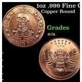 1oz .999 Fine Copper Bullion Round - Memento Mori