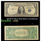 1957B $1 Blue Seal Silver Certificate Grades vf++