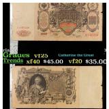 1910 Imperial Russia 100 Rubles Large Banknote P#