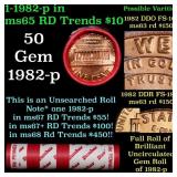 BU Shotgun Lincoln 1c roll, 1982-p 50 pcs Dunbar W