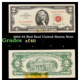 1963 $2 Red Seal United States Note Grades xf