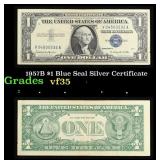 1957B $1 Blue Seal Silver Certificate Grades vf++