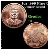 1oz .999 Fine Copper Bullion Round - Trump style