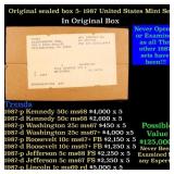 Original sealed box of 5x 1987 United States Mint