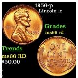 1956-p Lincoln Cent 1c Grades GEM+ Unc RD